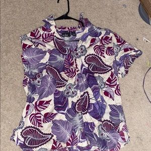 Cool design purple button up shirt